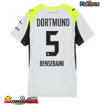 Camisa de Futebol Borussia Dortmund Ramy Bensebaini #5 Equipamento Secundário Mulheres 2025-26 Manga Curta